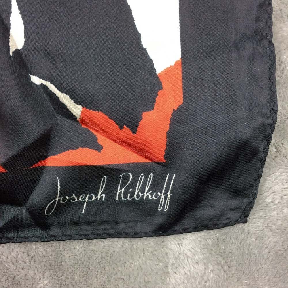 Joseph Ribkoff Scarf Red Black Abstract Designer‎ Print 27inx27in - Picture 2 of 8